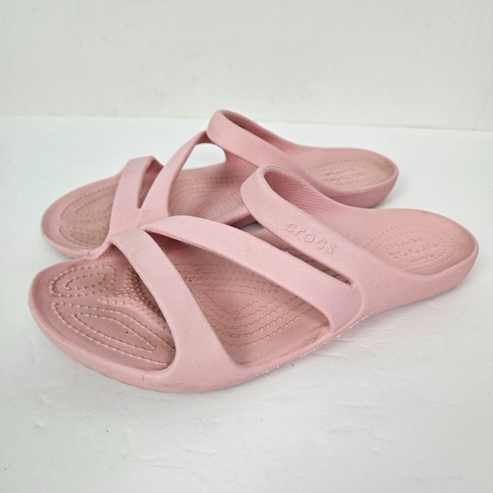 CROCS Kadee II Strappy Slip On Slide Sandal Light Pink 8 - Picture 6 of 10